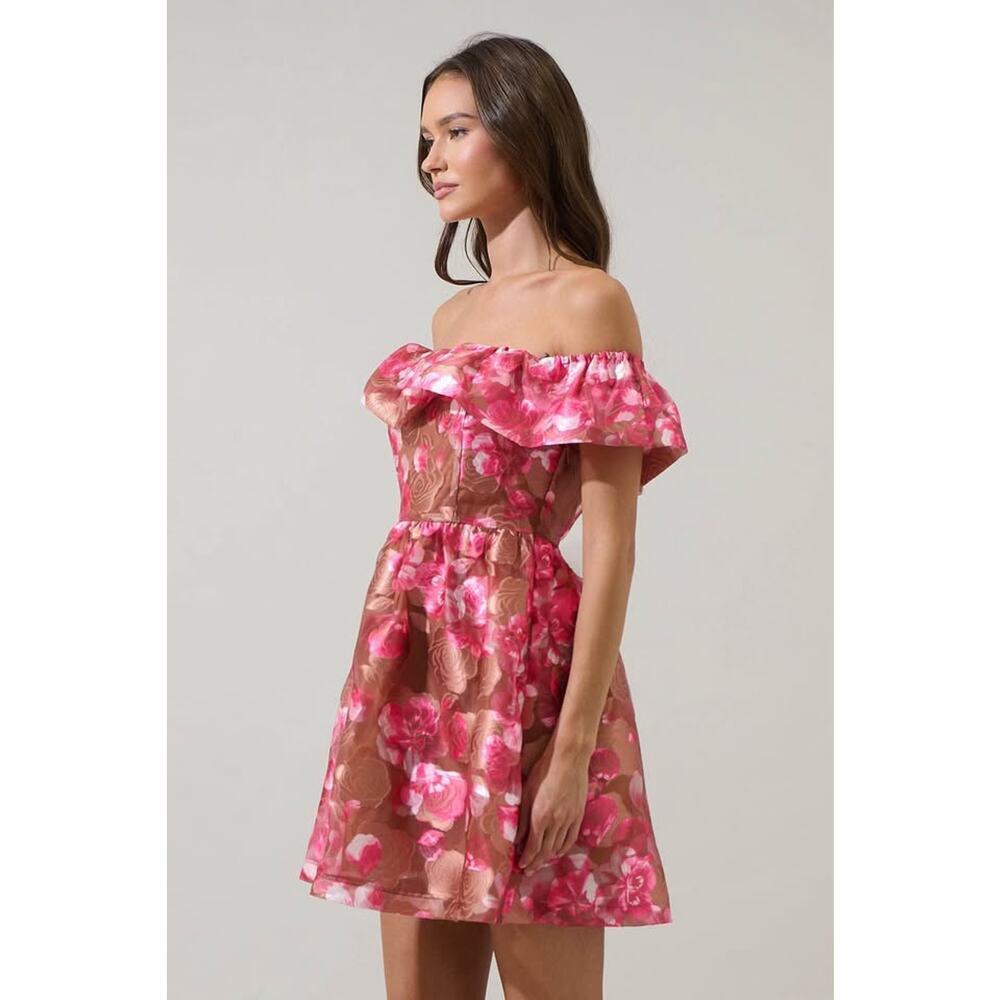 NWT Sugarlips Women’s Small Mersin Floral Off the Shoulder Mini Dress - Picture 10 of 10